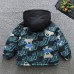 【18M-8Y】Boy Casual Velvet Keep Warm Letter Bear Print Colorblock Hooded Jacket