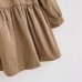 【18M-8Y】Girls Khaki Ruffled Trench Coat (T-shirt Not Included)