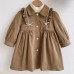 【18M-8Y】Girls Khaki Ruffled Trench Coat (T-shirt Not Included)