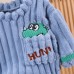 【9M-4Y】2-piece Boys Thick Flannel Dinosaur Embroidered Pajama Set